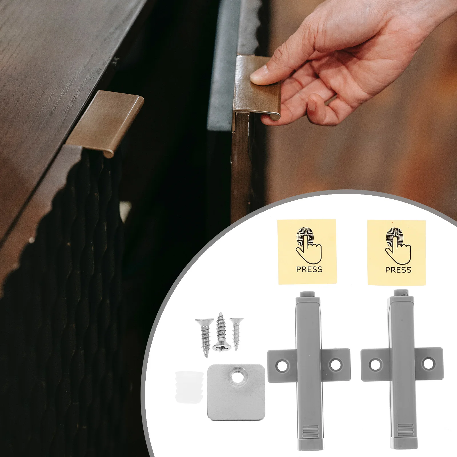 

Cabinet Door Rebounder Heavy Duty Soft Close Magnetic Latch Stainless Steel Hardware Extended Range Easy Install Wardrobe Doors