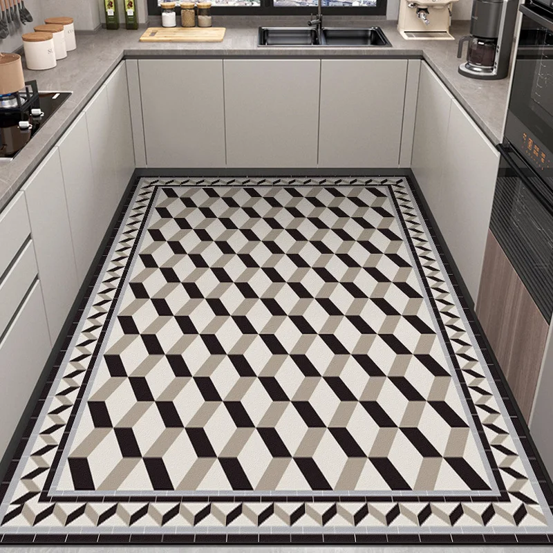 Kitchen Floor Mat Waterproof Non-slip Oil-proof Diatom Mud Wipeable Washable Soft Carpet Dirt-resistant Balcony Rug Alfombr