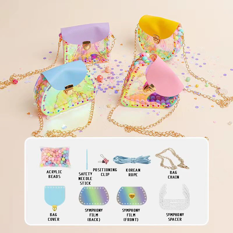 Parent-Child Interaction DIY Kits Early Educational New Fashion Bag DIY Bead Threading Toys Materials For Children