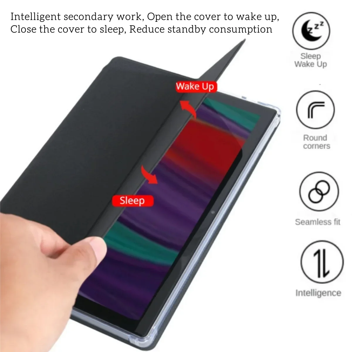 Smart Cover for Chuwi AuPad Tablet Case Flip Pu Leather Folding Foilo Stand Protective Shell for Chuwi AuPad 2024 Tab 10.95 Inch