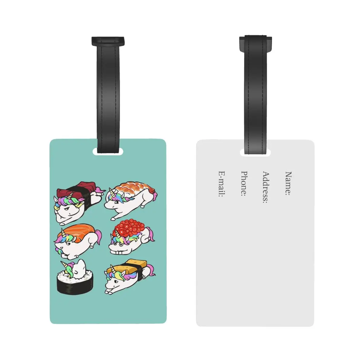 Sushi Unicorn Luggage Tags Suitcase Accessories Travel PVC Fashion Baggage Boarding Tag Portable Label Holder ID Name Address