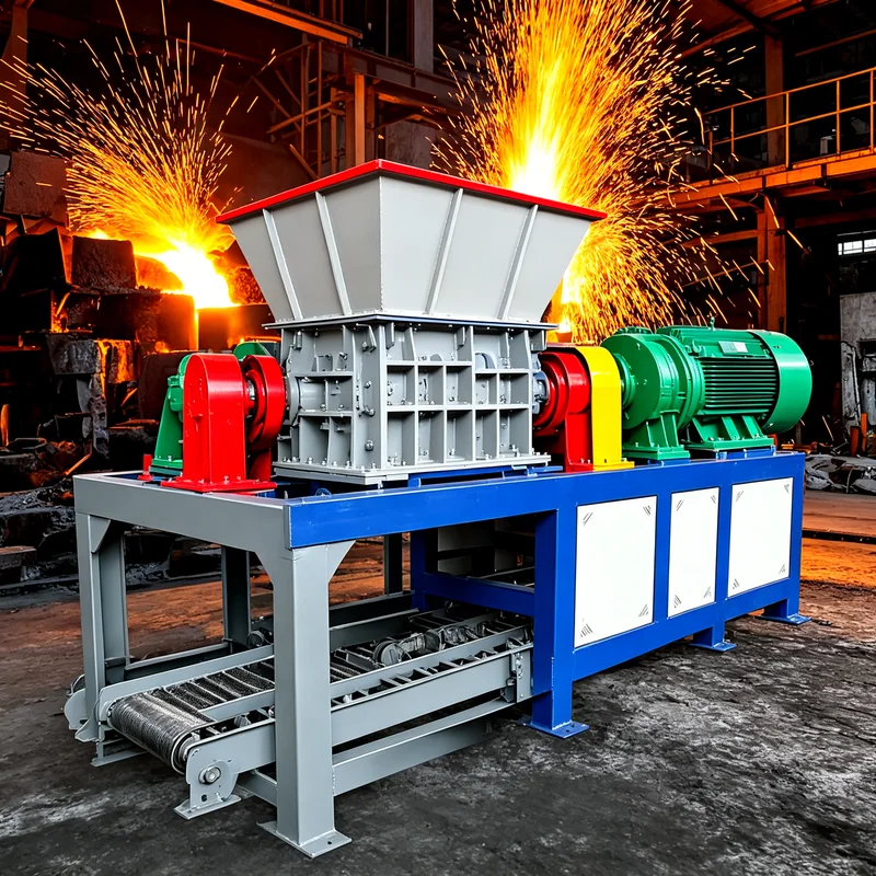 

Customized Dual-Shaft Shredder Shredder Machine anti-blocking industrial shredder for waste tire, plastic and light metal scraps