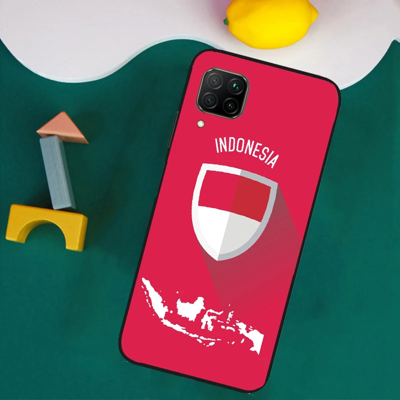 Indonesia Passport Flag Map For Huawei Nova 11 10 9 SE 5T 11i 8i 3i Nova Y90 Y91 Y70 Y60 Y61 P20 P40 Lite P30 Pro Case