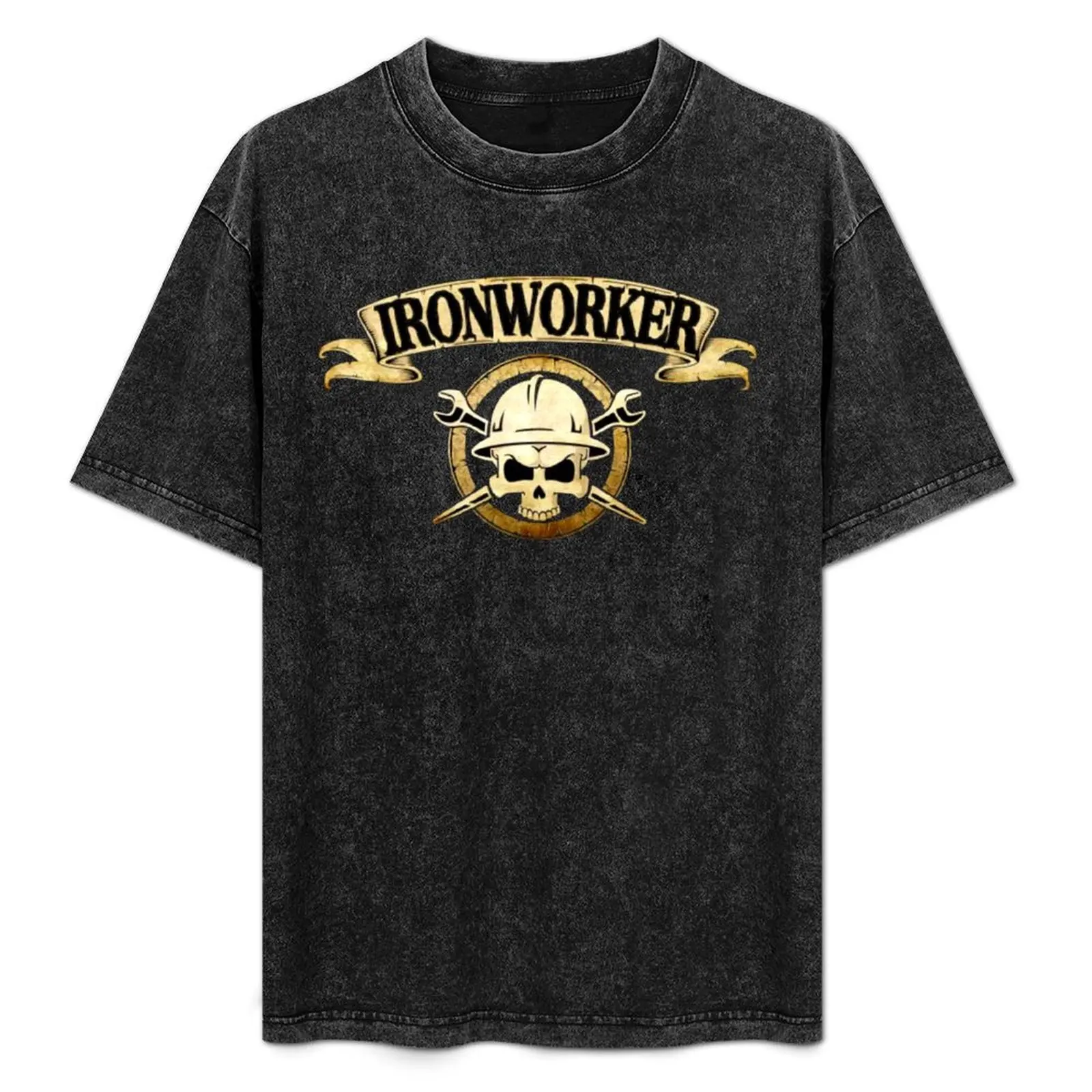 Ironworker Skull Crossbones Badge T-Shirt oversized graphic tee sublime cute tops mens plain t shirts