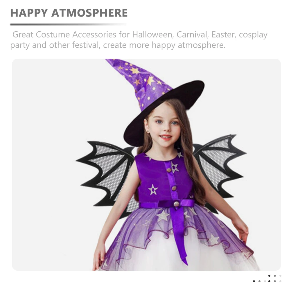 

Halloween Bat Set Kids Black Spider Wings Halloween Wing With Hair Hoop Lightweight Stick Inflatable Dress Up Props Party