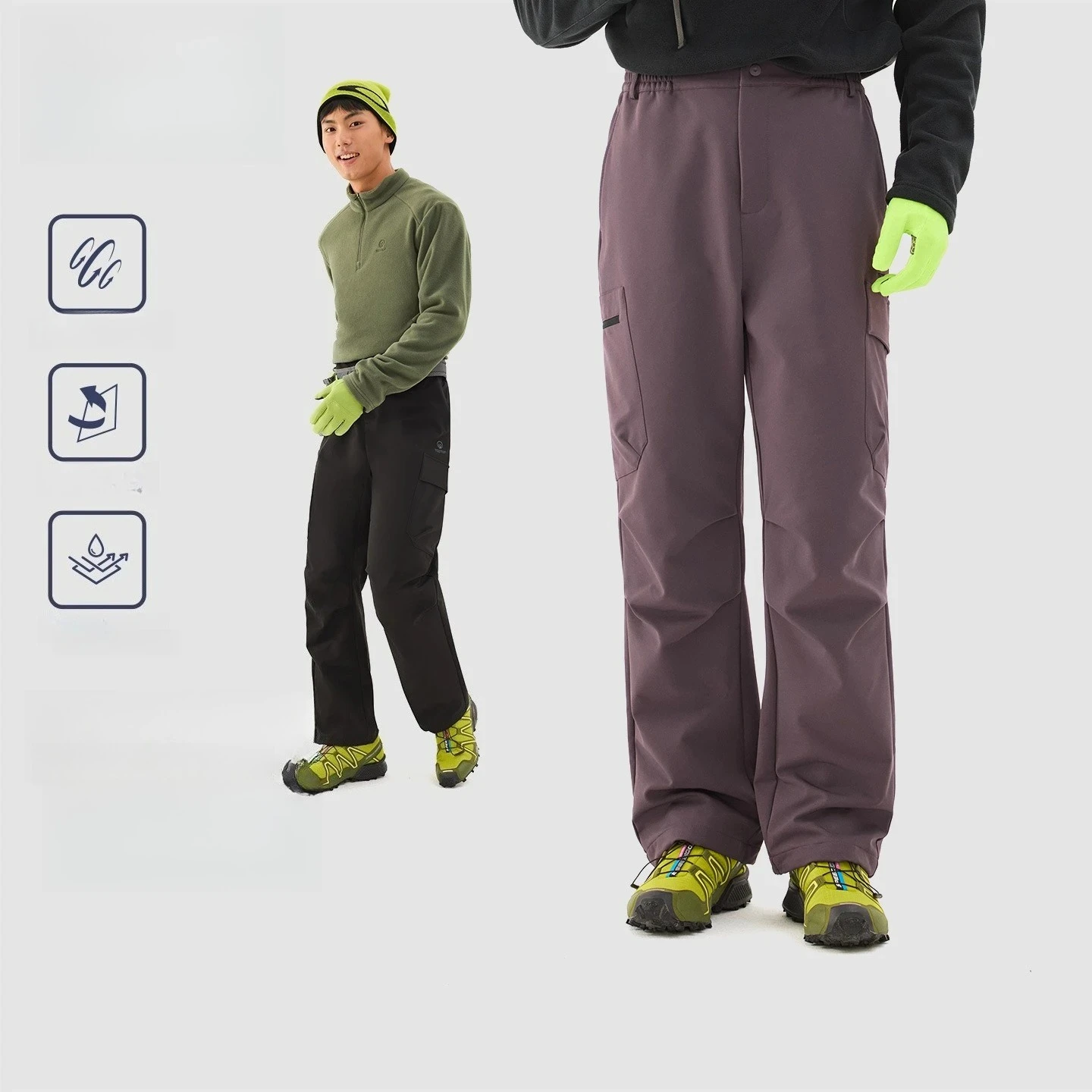 Men's Lightweight Softshell Pants: Windproof & Water - Repellent for Autumn/Winter Hiking & Mountaineering