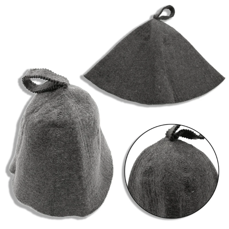 367A Wool Felt Sauna Hat  Wall Hanging Space Saving Reusable Shower Cap for Home Bathroom House Bathing Accessories Supplies