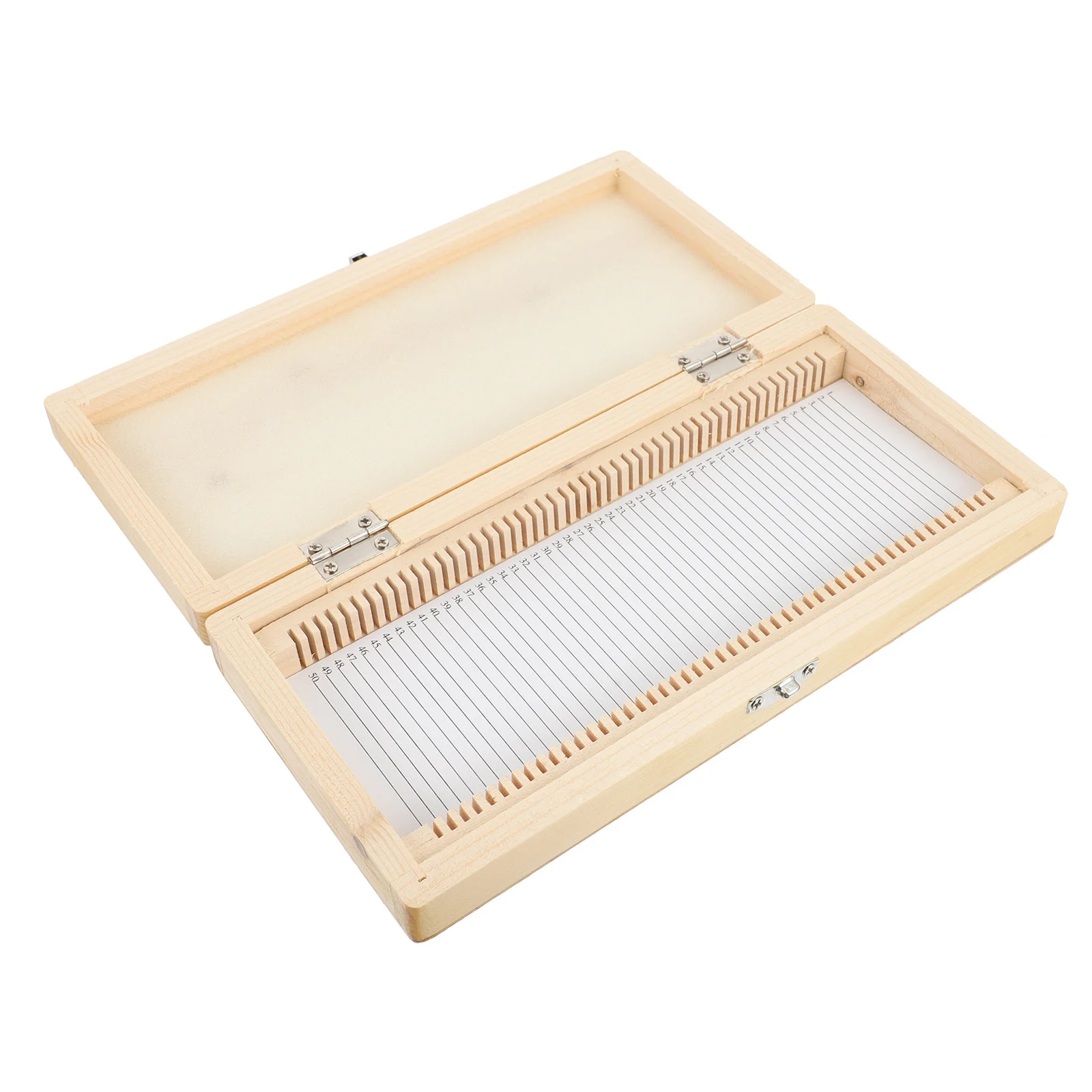 Scatola portaoggetti per vetrini per microscopio Materiale in legno Posizioni numerate Foglio di contenuto per elenco vetrini Scatola portaoggetti per vetrini facile da risparmiare