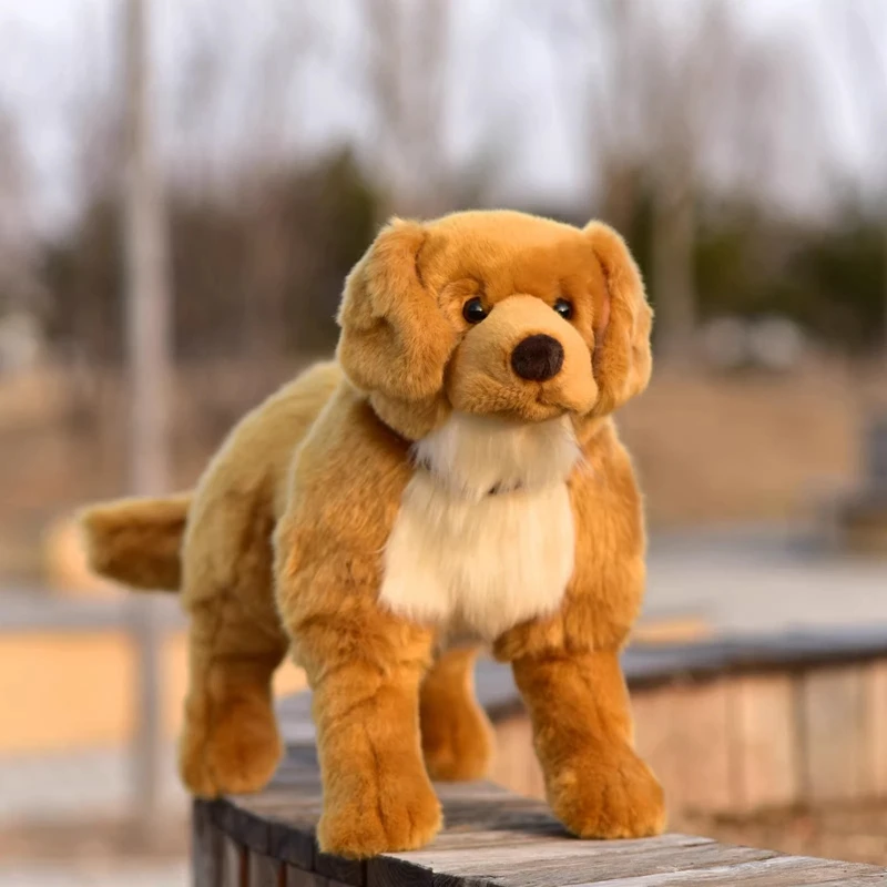 Simulation Animal Golden Retriever Plush Toy Cute Soft Filled Animal Hound Doll Puppy Doll Gift Decoration 41cm DY10305