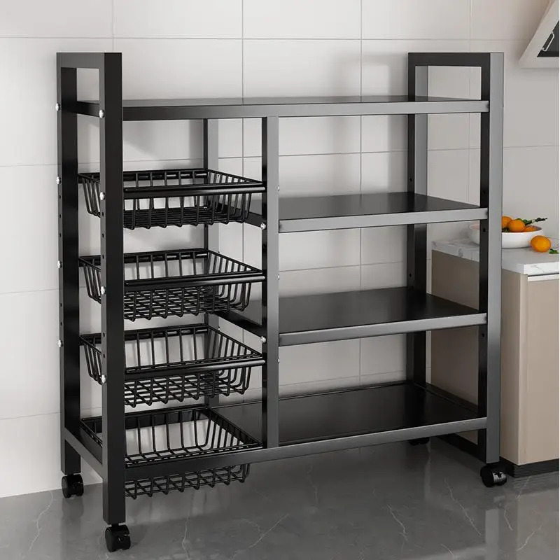 Home Kitchen Portable Simplicity Multi-Layer Storage Rack Living Room Floor Type Mobile Multifunctional Snacks Sundries Rack