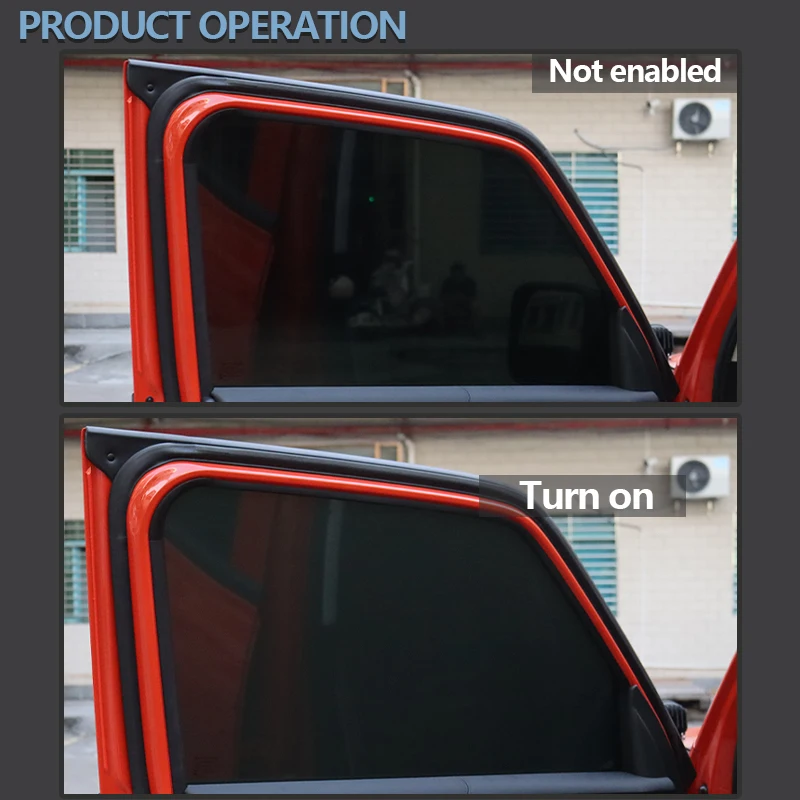 2PCS Black PDLC Electric Smart Tint Film Switchable Dimming Privacy Protective Film for Van SUV Car Side Windows