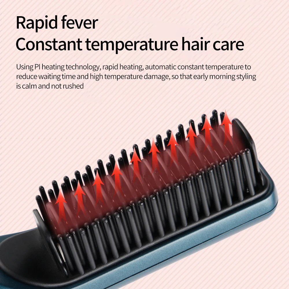 Cordless Hair Straightener Iron Curler With Comb Creative Gift for Man and Women