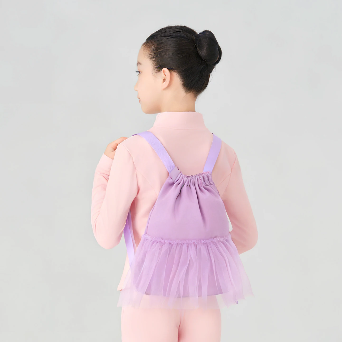 Girls Kids Dance Bag Drawstring Ballet Bags Pink Tulle Dancing Backpack Child Ballerina Dance Bags Draw String Backpacks