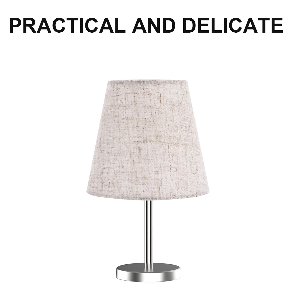 

2Pcs Fabric Lampshade Cloth Shades Woven Burlap Pleat Tan Plaid Linen Lightshade Lamp Covers Ceiling Lamp Cover Lighting