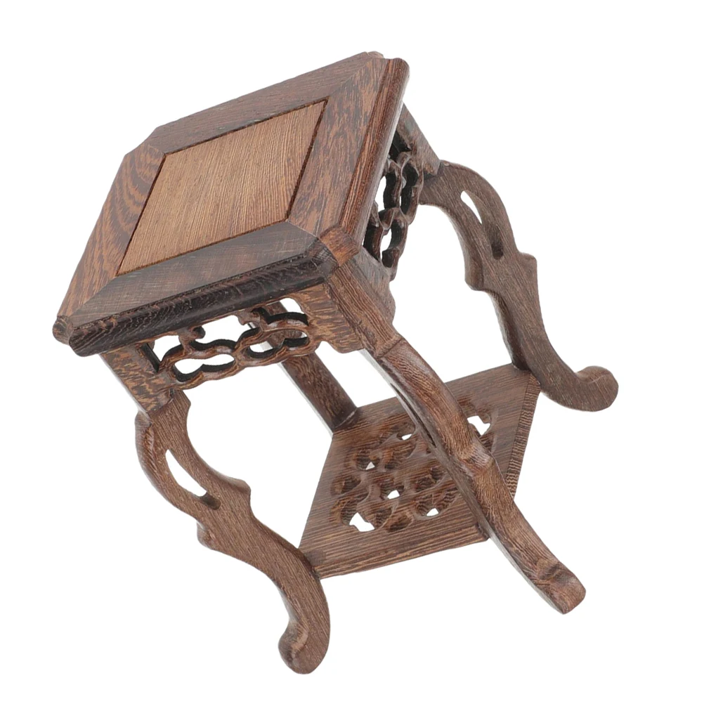 

Wooden Jade Ornaments Solid Base Miniature Crafts Plant Holder Decorative Pedestal Bonsai Stand Handmade Art