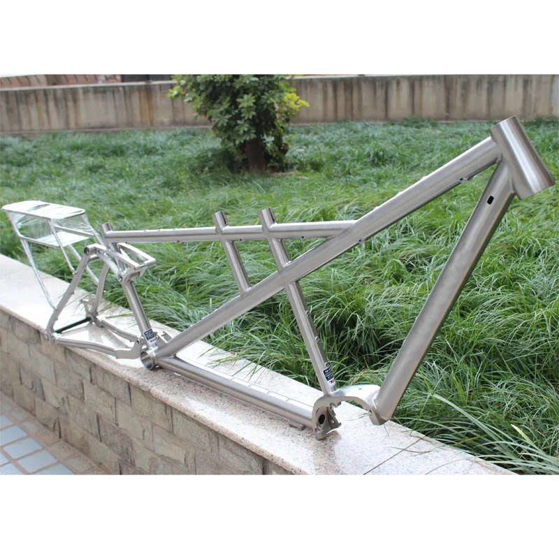 XACD Made Titanium Tandem Bike Frame With Suspension Soft Tail And Tapered Head Tube