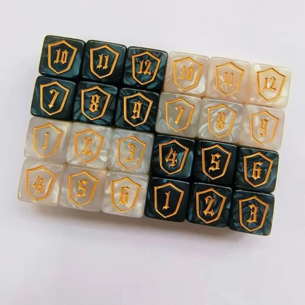 

20PCS Creative Acrylic MTG Dice Set 16mm D6 Sharp Corner Dice White Black Polyhedral Table Games Dice For D&d DND
