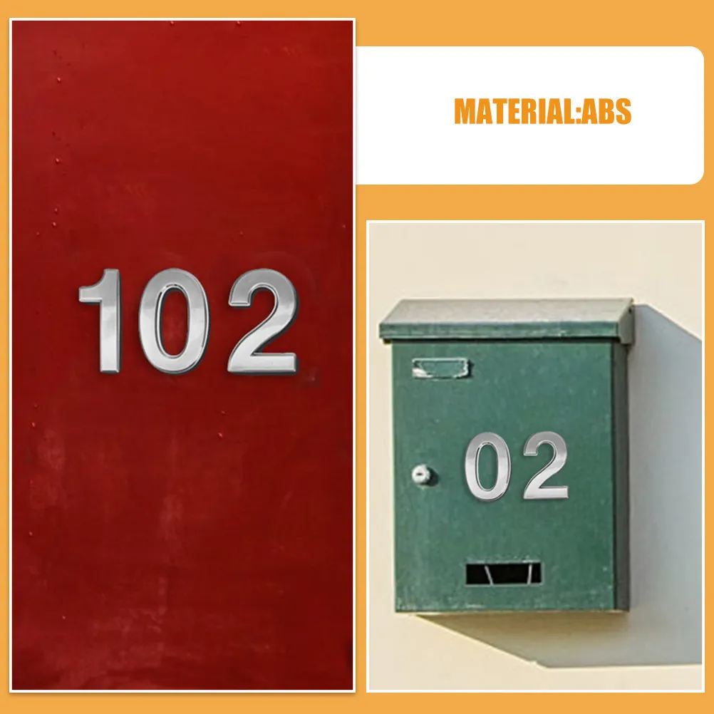 10Pcs 3D Self Adhesive Grey Numbers for Mailbox House Apartment Office Room Number Signs Outdoor Stick on Address