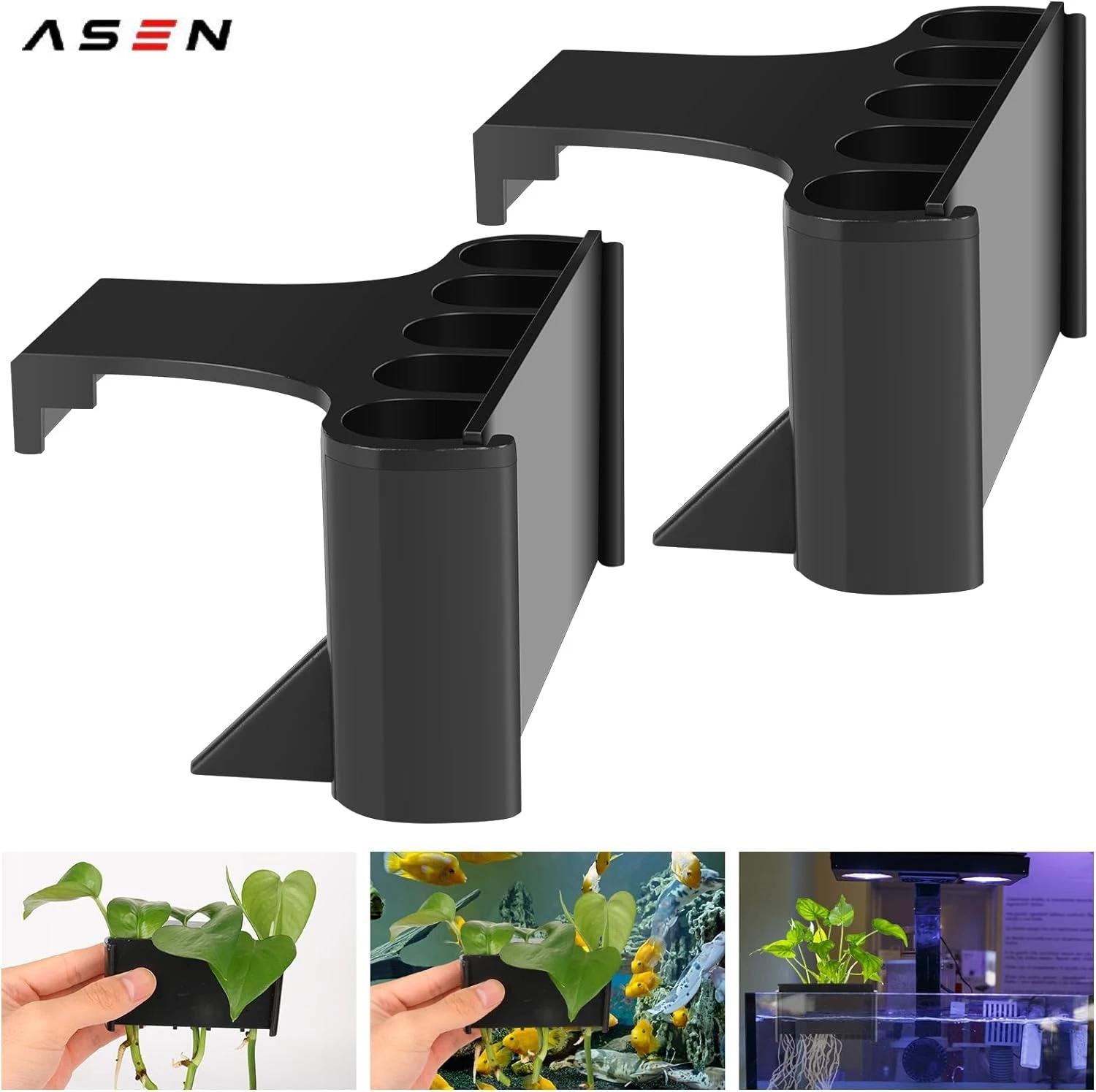 

Upgrade Open Face Emerging Plant Holder, Aquarium Hanging Aquatic Plant Holder Fish Tank Decorations for Emersed Plants.