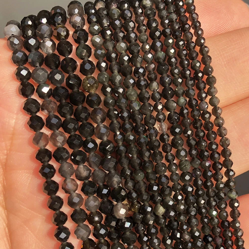 Natuursteen Facet Kleine 2 3 4 mm Taille Kralen Groen Zaad Crustal Quartz Jades Spacer Kralen voor Sieraden Maken DIY Armband