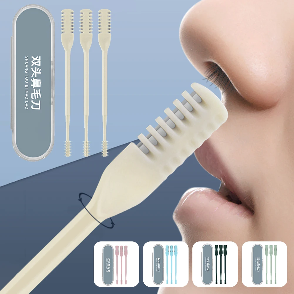 

2 in 1 Waterproof Washable Nasal Hair Cutter Portable 360 Rotating Manual Nose Hair Trimmers for Nose Care Beauty Health