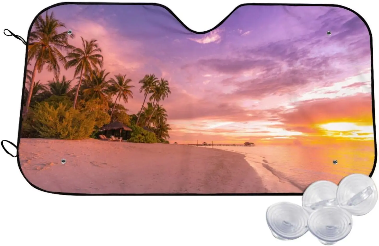 

Лобовое стекло автомобиля Sun Sha Sunset Pattern Забавный милый автомобильный передний стекло Shas Переднее лобовое стекло Sha для солнца, жарки и УФ-лучей Sun V