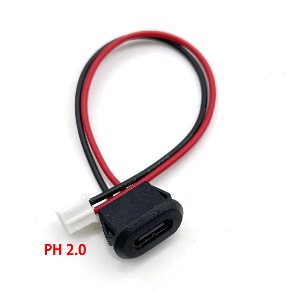 5-10 Stück USB-C 2-Pin 4-Pin 6-Pin Hochstrom-Ladebuchse mit Datenanschluss Typ-C Weiblich Typ C PH2.0 Wasserdichter Weiblicher Steckverbinder – Detail 11