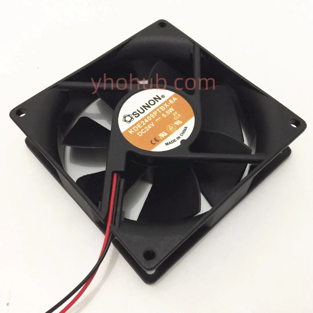 

SUNON KDE2409PTBX-6A DC 24V 5.50W 90x90x25mm 2-wire Server Cooling Fan