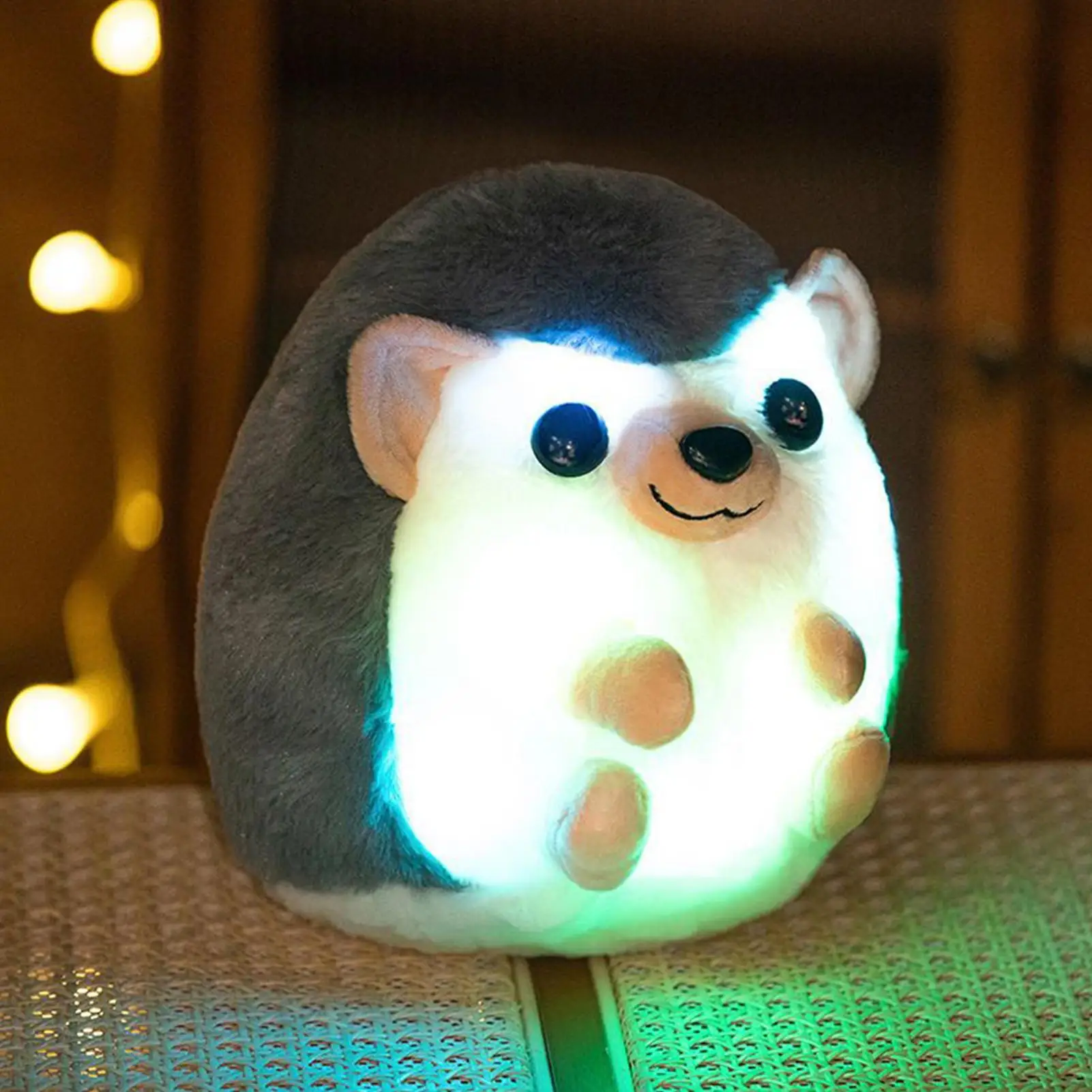 Oplichtende schattige schattige egel knuffel LED knuffeldier slapende metgezel pop voor kamerdecoratie Ideaal verjaardagscadeau