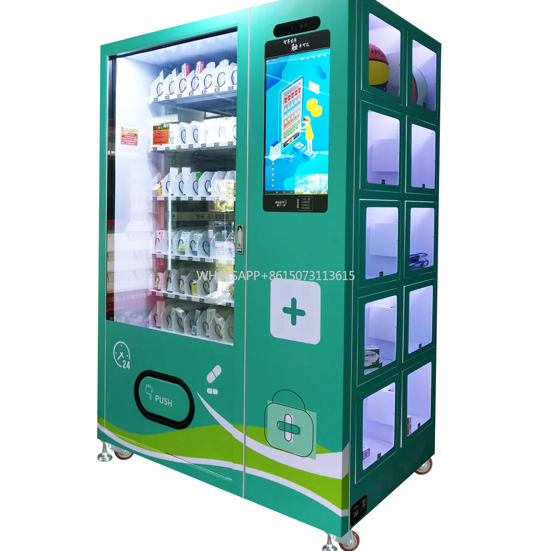 Distributore automatico combinato di medicinali con sistema intelligente, può essere controllato da remoto tramite telefono cellulare, farmacia 24 ore su 24
