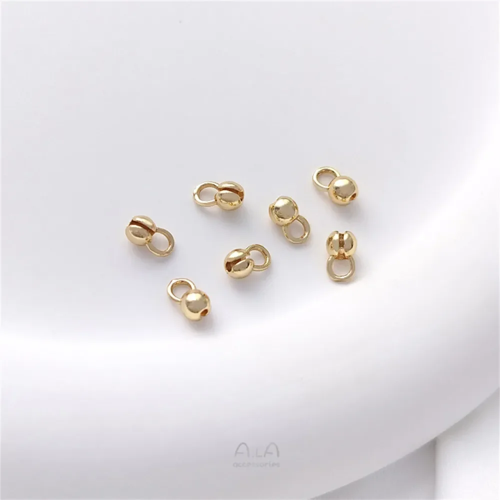 Hebilla de cuentas de posicionamiento de oro de 14K, nudo de cadena, pulsera Diy, collar, hebilla de conexión, accesorios de joyería