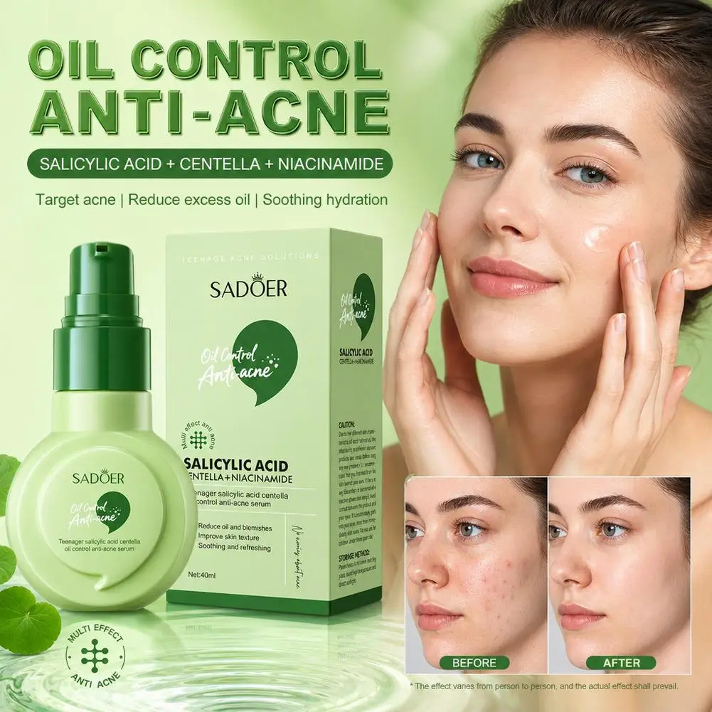 Salicylic Acid Anti-Acne Serum Centella Niacinamide Oil Control Pore Refining Facial Essence Hydrating Smoothing Skin Care