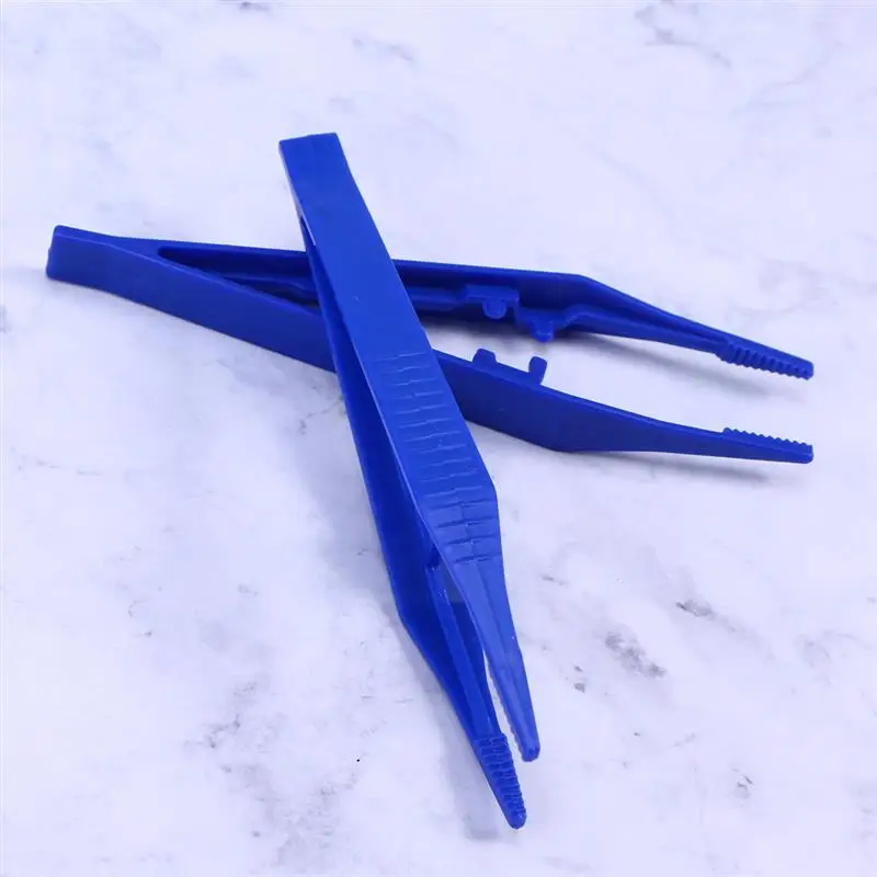 20/10Pcs Plastic Tweezers Medical Repair Small Disposable Tweezers Tools Tweezers Crafts Kids Toys Plastic Clips Multi Colors