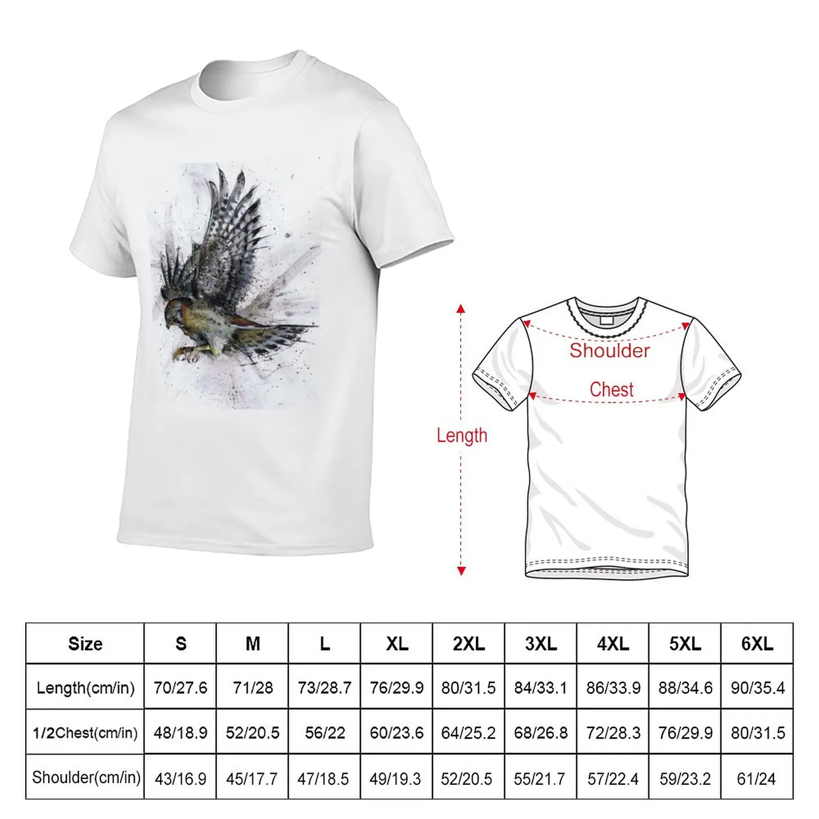 American kestrel Watercolor Illustration T-Shirt korean fashion quick drying t-shirt hippie clothes t shirts for men pack