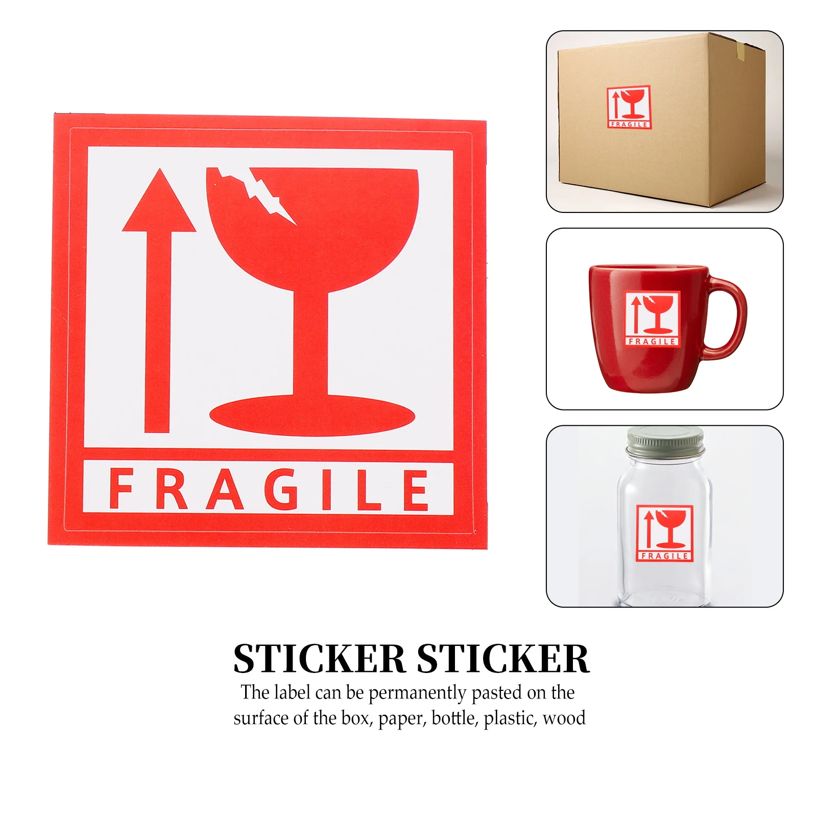 

1000Pcs Fragile Warning Stickers Self Adhesive Shipping Package Handle Care Caution Label Fragile Sticker