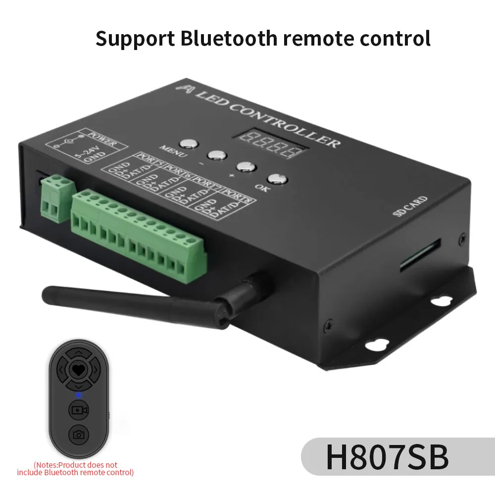 H807SA 8CH WS2811 WS2812B Art-Net DMX512 SPI LED Controller H807SB WIFI 4CH WS2812 WS2813 WS2815 APA102 Pixel Controller 5-24V