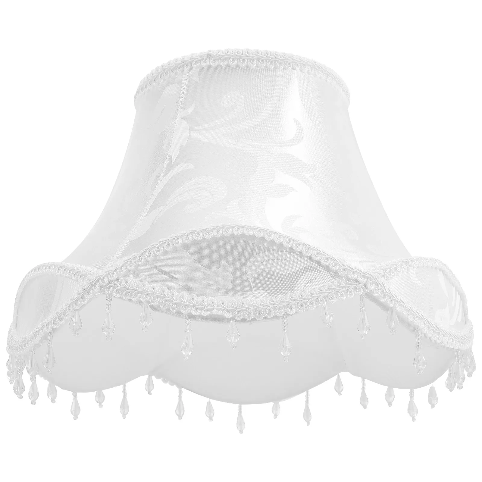 

Cloth Art Lampshade European Style Retro Lampshade for Table Lamp Decorative Light Cover Tassel Beaded Lamp Shade Home Decor