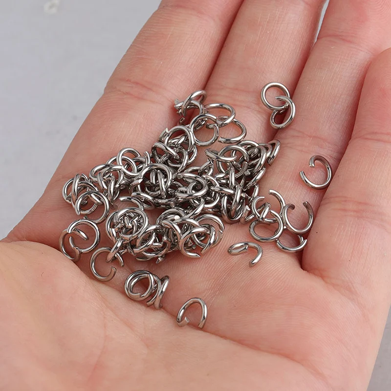 100pcs Stainless Steel Jump Rings Split Rings Necklace Bracelet Connectors Component Open Rings for DIY Jewelry Making Handmade