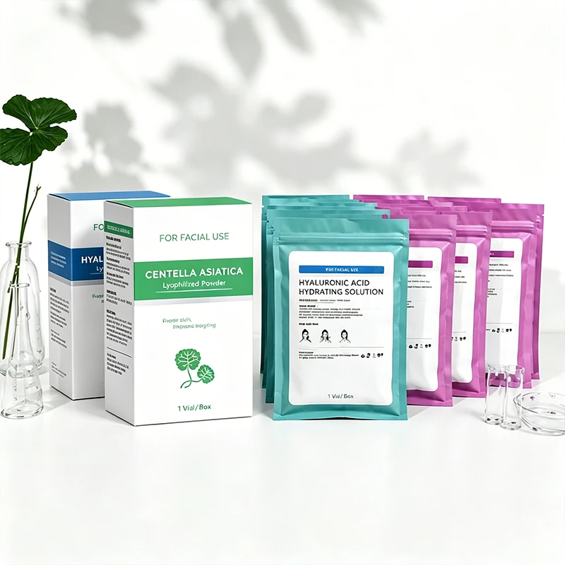 

GPLab DIY Facial Repair Care Kit: Centella Asiatica Powder + Hyaluronic Acid Moisturizing Serum 1 Vial Box/Bag