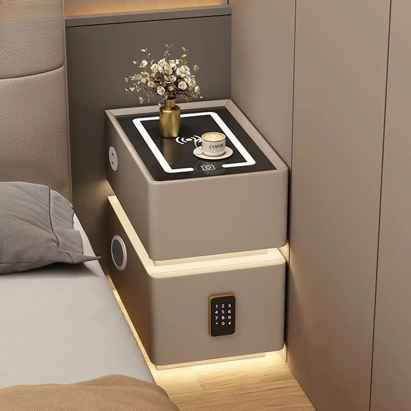 

Factory-direct Modern Simple High-End Ultra-Narrow Floating Design Smart Nightstand Storage Cabinet for Master Bedroom