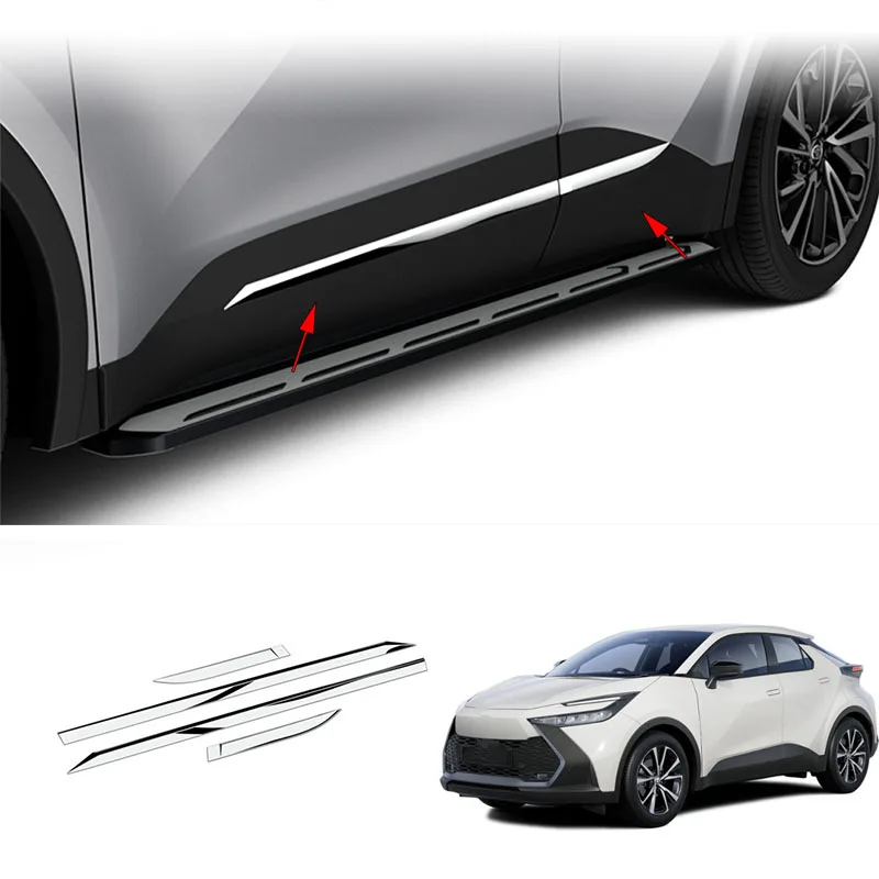 

Car accessories FIT FOR Toyota C-HR AX20 2025-2026 ABS chrome Body Kit Side Door Car Body Molding Cover Trim