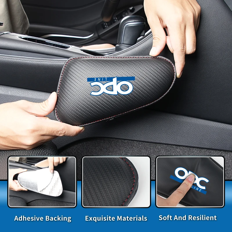 Car Knee Leg Protective Pad Foot Armrest Cushion Cover Accessories For OPEL OPC Line Astra H J K Zafira B Corsa D Insignia Mokka view 4