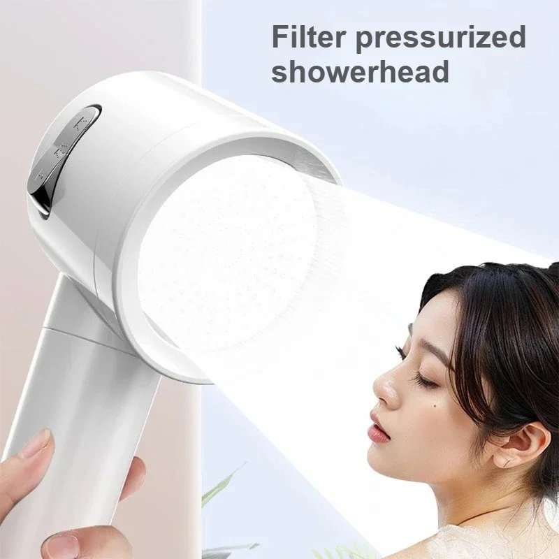 

Japanese Korean Dual Turbo Boost Shower Head Handheld High Pressure Bath Sprayer Universal Home Bathroom Shower Nozzle