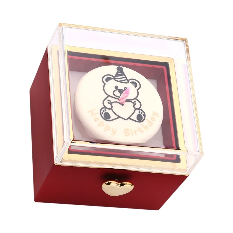 Ring Holder Box Rotating Jewelry Box for Birthdays and Anniversary Celebrations
