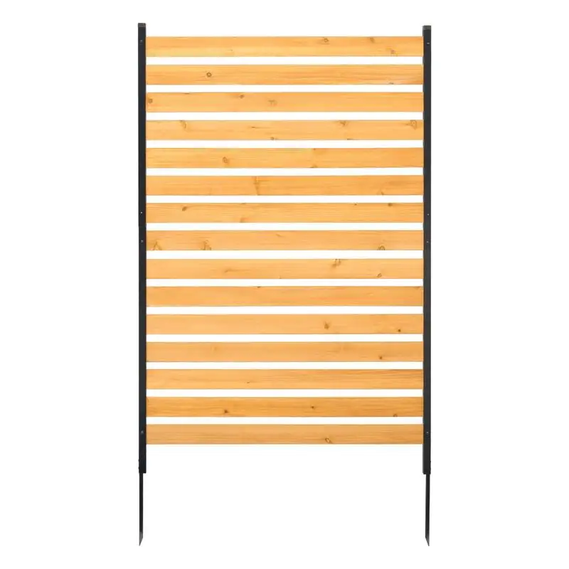 Wood Privacy Fence, 39" W x 61" L, 1-Panel Air Conditioner Fence Screen, Pool Equipment Enclosure with Metal Stakes, Easy DIY Installation, Outdoor Trash Can Hider for Garden Decoration view 4