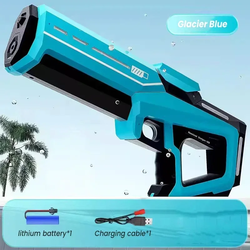 Pistola de agua eléctrica de tiro continuo para niños, juguete de pulverización totalmente automática, juego de piscina al aire libre de alta