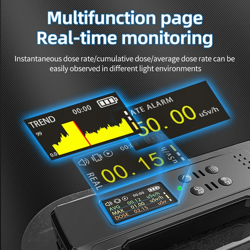 Nuclear Radiation Detector Geiger Counter X Γ Β Ray Personal Radiation Monitor Sound/Flash/Vibration Alarm