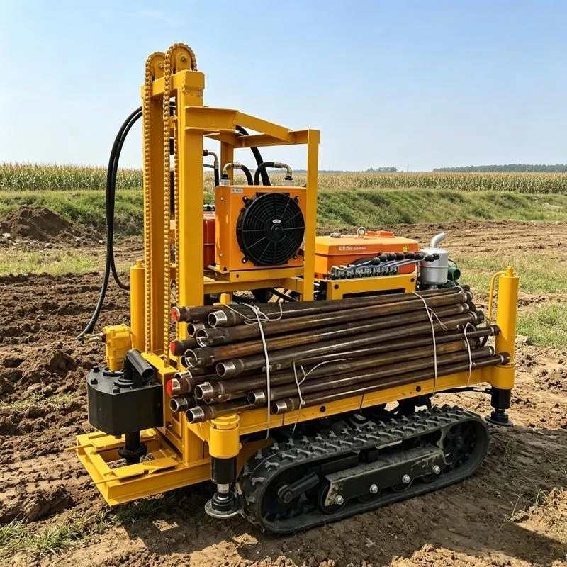 Small Portable Water Well Drilling Machine Diesel Hydraulic Crawler 100m 150m 200m Depth for Agricultural Irrigation Use