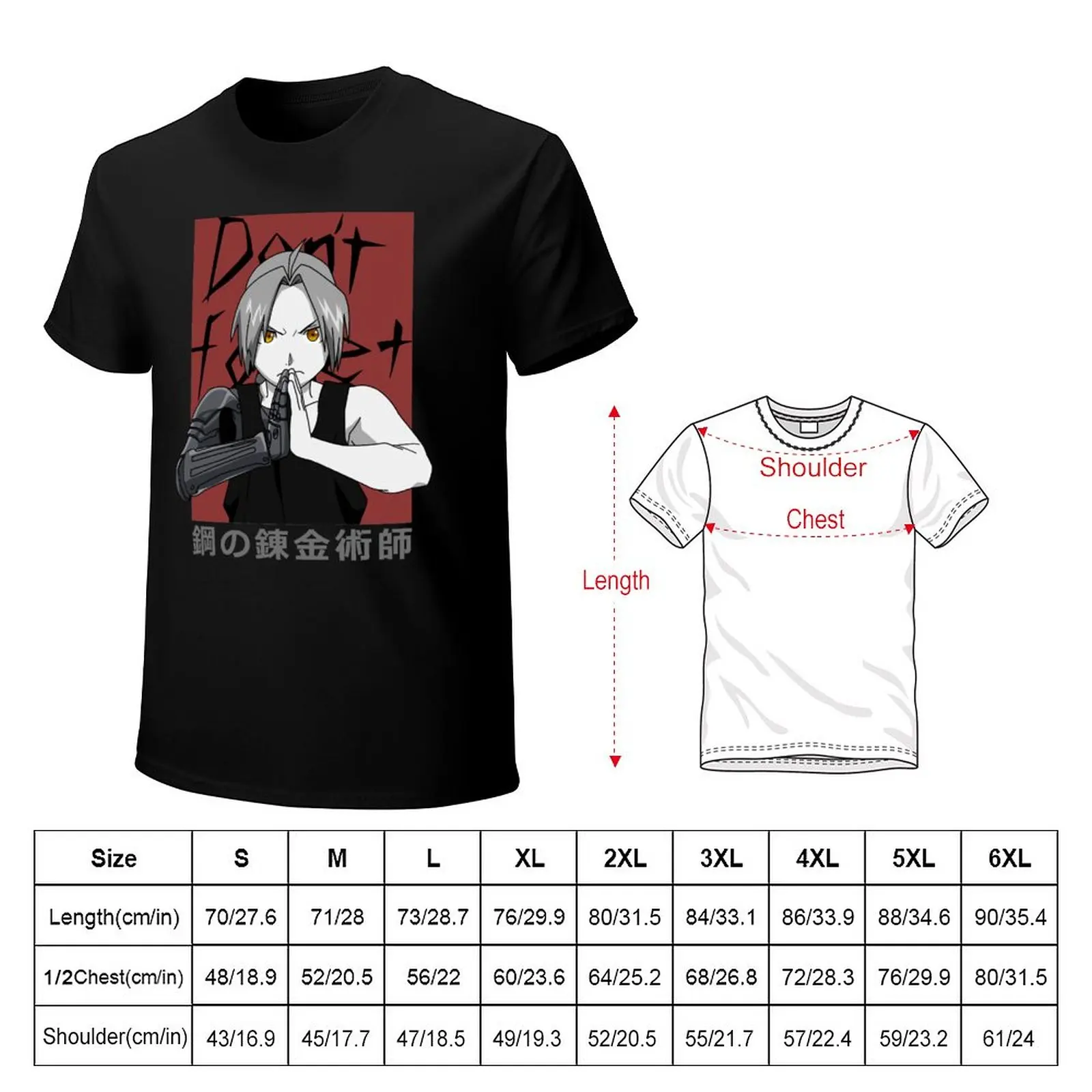 Edward Elric T-Shirt blacks graphics funny t shirts for men