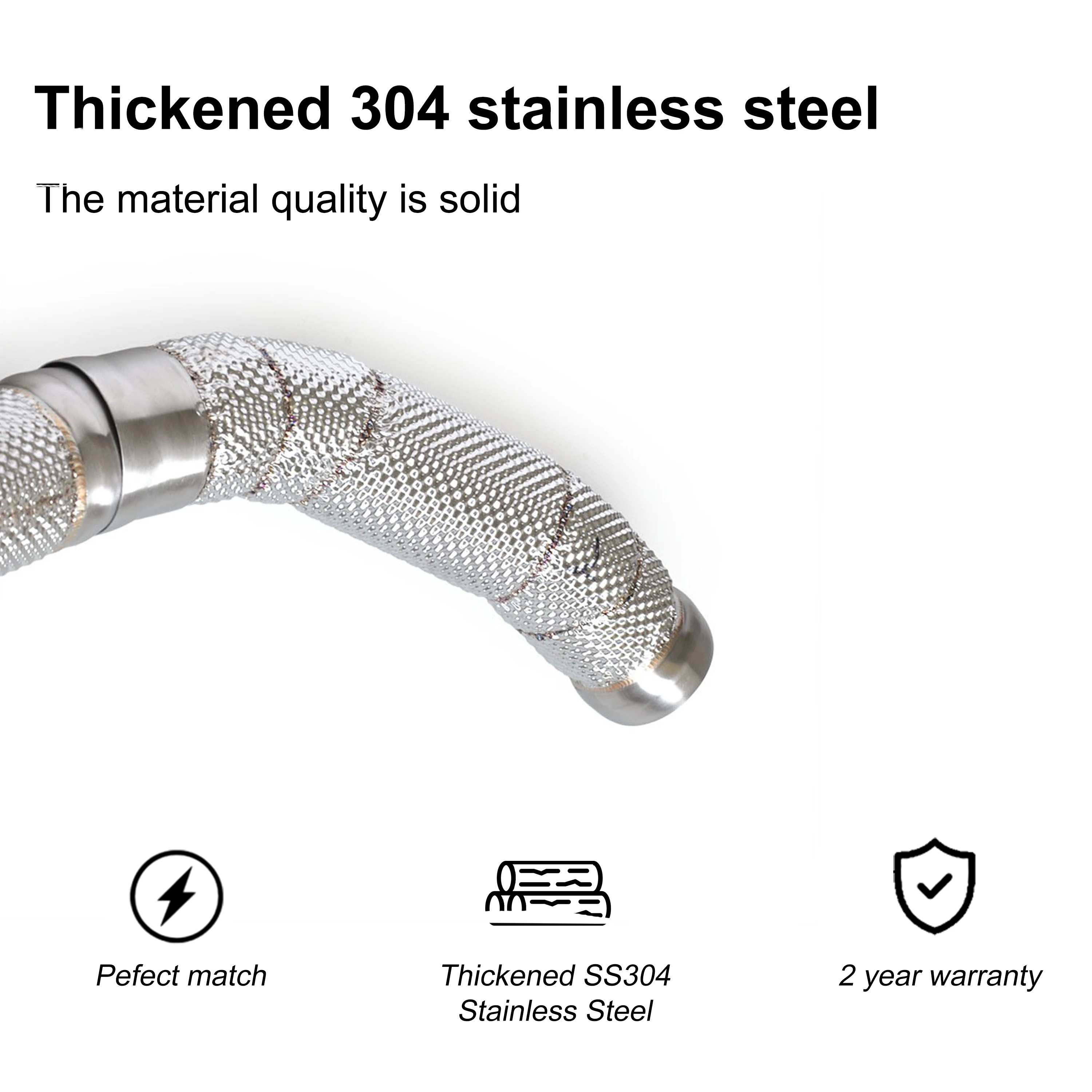 ACE Auto-Zubehör für Mercedes Benz C63 W205 GLC63 Gerades Downpipe mit Hitzeschild Hochleistungs-SUS304-Auspuffrohr – Detail 6